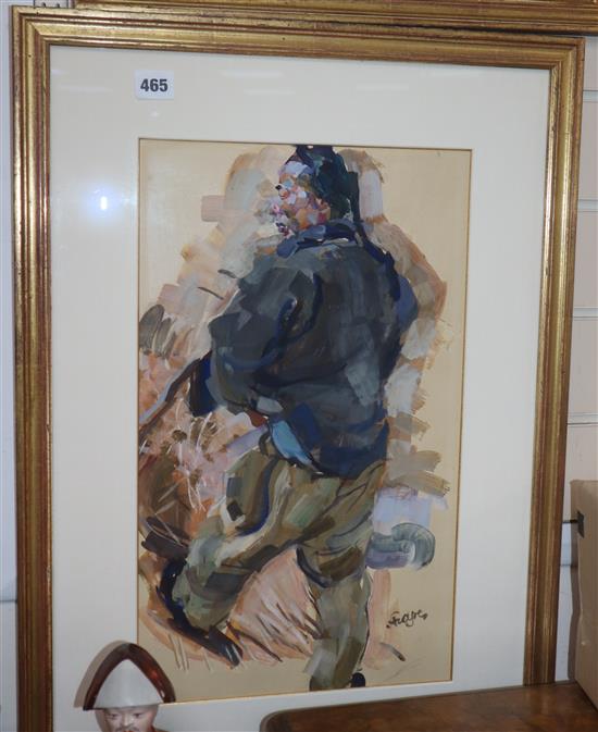 Roland Strasser (1895-1974), tempera on paper, Chinese Man, signed, Odon Wagner Gallery Toronto